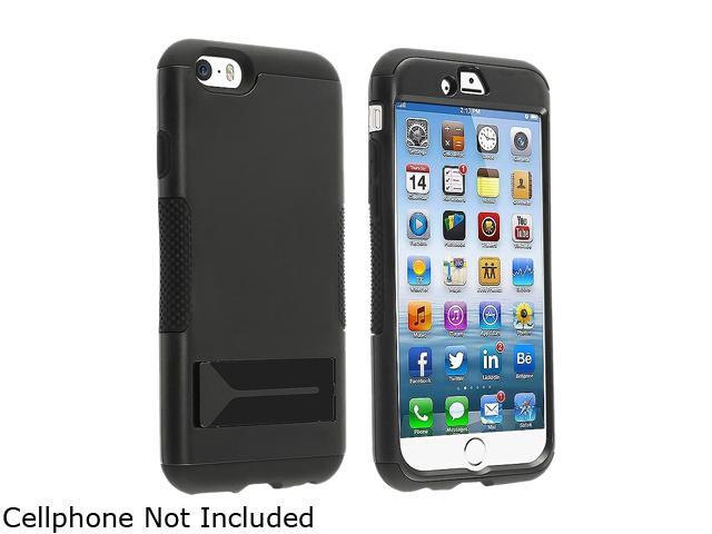 Insten Black Skin / Black Hard Hybrid Case w / Stand for Apple iPhone 6 ...