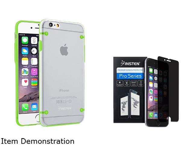Insten Clear/ Green Bumper Clip-on Case Cover + Privacy Screen Protector for Apple iPhone 6 (4.7-inch) 1967892