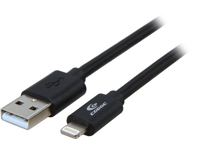 Coboc iSyncLT8-10-BK MFi Certified, Apple approved, Black 10ft 8-Pin Lightning Connector to USB Cable compatible with the newest iOS 8.1 and beyond - Charge and Sync Cable