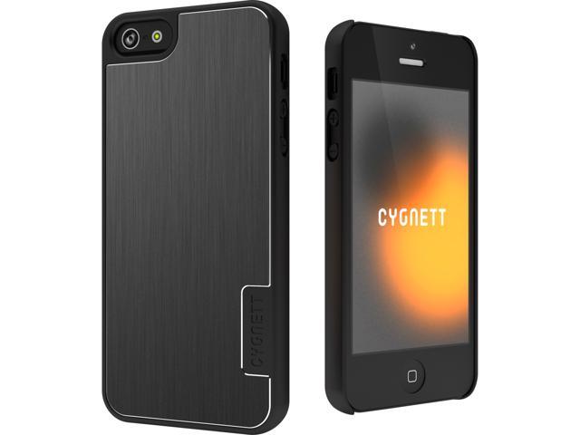 Cygnett Black Solid Urbanshield Hard Case with Metal Cover for iPhone 5 CY0858CPURB