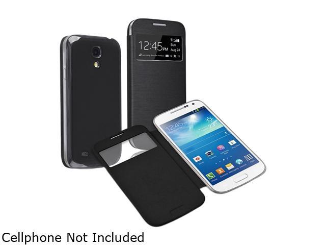 Insten Black Leather Back Cover Case Ultra Fit Smart View w/ Sleep Mode Function for Samsung  Galaxy S4 S IV Mini1671034
