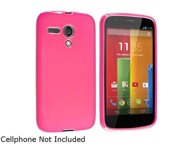 Insten Hot Pink Jelly Protective Durable Gel TPU Rubber Case Cover Compatible with Motorola Moto G 1721746