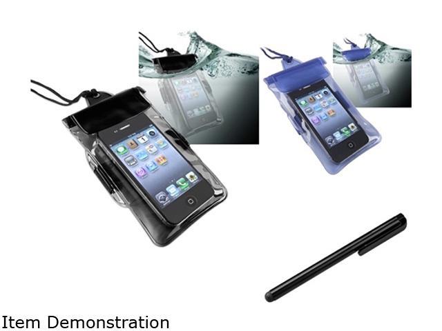 Insten 2x Black Blue Waterproof Bag Case + Black Screen Stylus Pen For Samsung Nexus S Galaxy S 4G 1458085