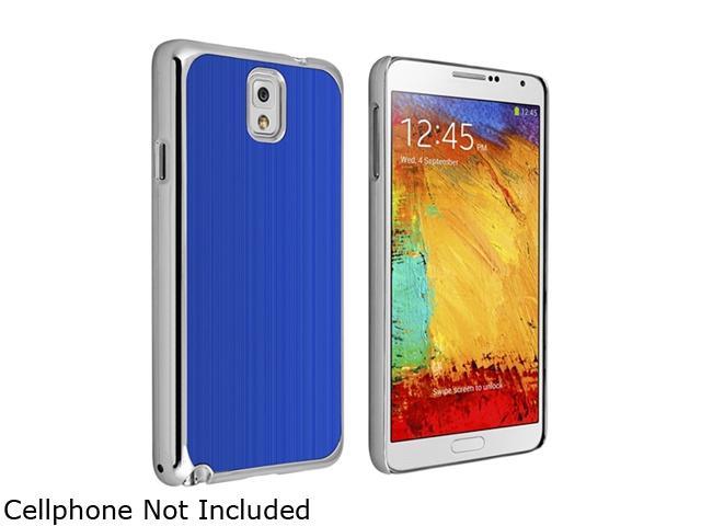 Insten Blue Brushed Aluminum Rear Stylish Fashion Protective Hard Plastic Snap-in Case for Galaxy Note 3 1594060