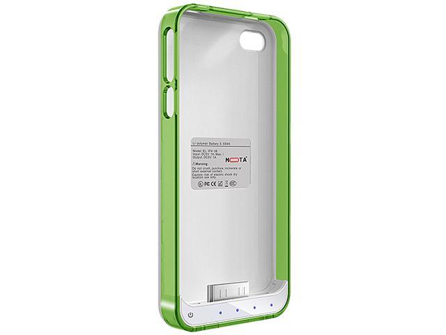 Mota Green and White Protective Battery Case for iPhone 4/4S AP4-15CG
