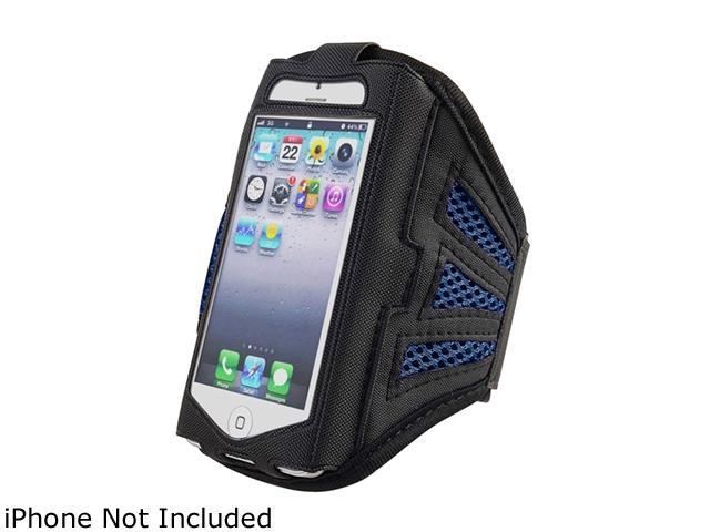 Insten Black/Blue Deluxe ArmBand compatible with Apple iPhone 5 / 5C / 5S 1401124