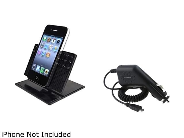 Insten Holder Stand + Car Charger Compatible with Samsung Galaxy S3 i9300 S4 i9500 N7100 T989 S2