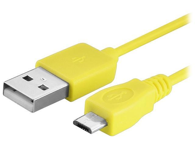 Insten 1667981 Yellow 1 x 10ft Micro USB 2-in-1 Cable