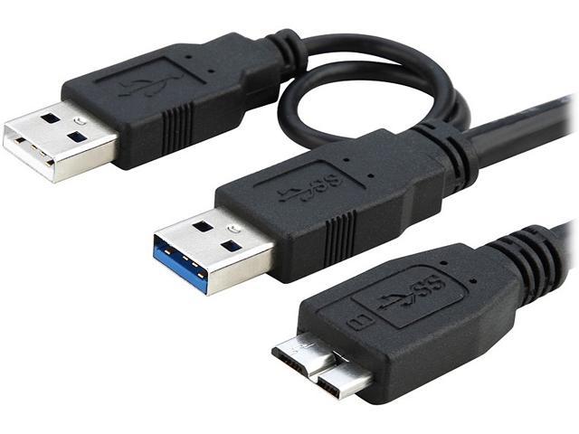 Insten 1830388 Black A to Micro-B USB 3.0 Y Cable