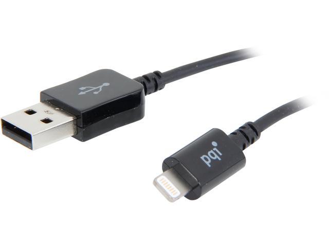 PQI MFi Certified, Apple approved, Black 1.3 ft. Lightning Connector to USB Cable compatible with the newest iOS 8.1 and beyond - Charge and Sync Cable