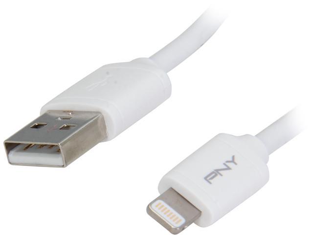 PNY C-UA-LN-W01-06 White 6 ft. Apple Lightning Charge & Sync Cable