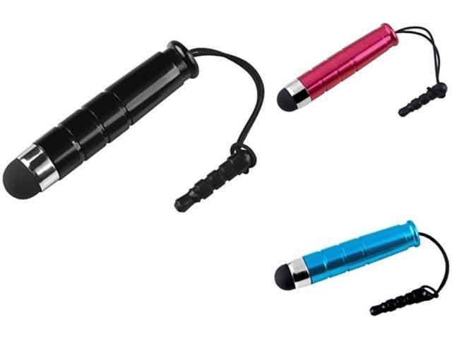 Insten 3pc Mini Stylus Black Blue Red Compatible with Samsung Galaxy S3 i9300 S4 i9500 i717 Note 2 S2