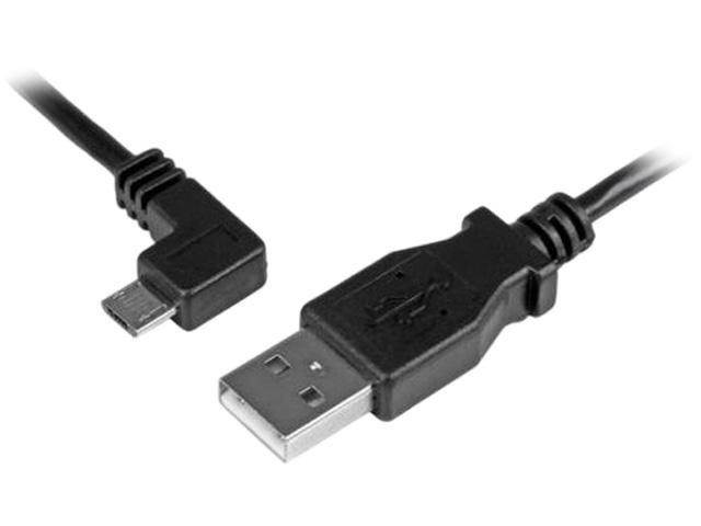 StarTech.com USBAUB2MLA Black Micro-USB Charge-and-Sync Cable M/M - Left-Angle Micro-USB - 24 AWG