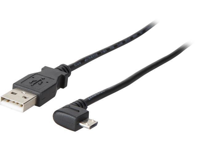 StarTech.com USBAUB2MRA Black Micro-USB Charge-and-Sync Cable M/M - Right-Angle Micro-USB - 24 AWG