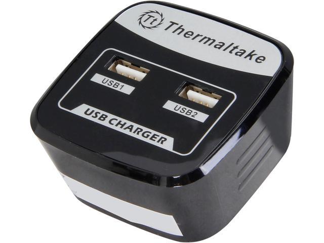 Thermaltake AC0020 TriP Dual USB AC Charger Bundled with US/UK/EU/AU plugs for Tablets, Smartphones, and other USB devices