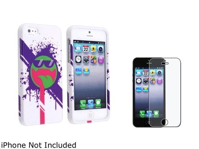 Insten Hipster Tripster Smiles Snap-on Hard Case with FREE Anti-Glare Screen Protector with iPhone 5 803492