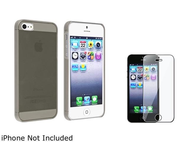 Insten Clear Smoke Clip-on Slim Case + Screen Protector Compatible With Apple iPhone 5 / 5s 831817