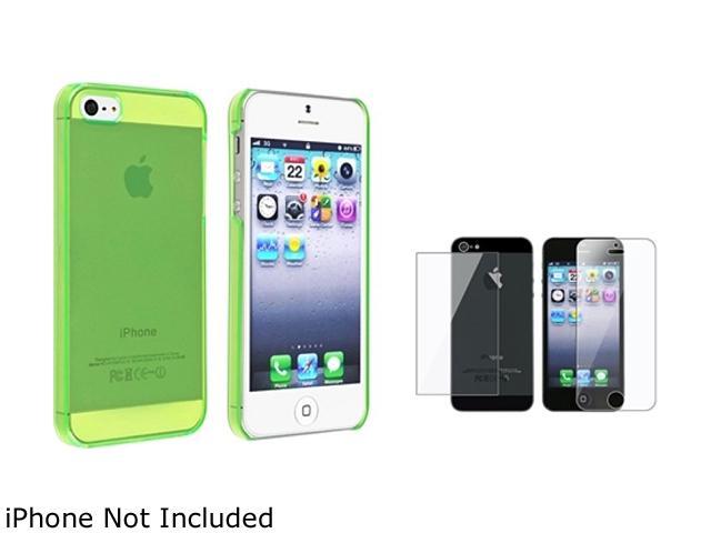 Insten Clear Green Clip-on Slim Case + Front & Back LCD Cover Compatible With Apple iPhone 5 / 5s 831830