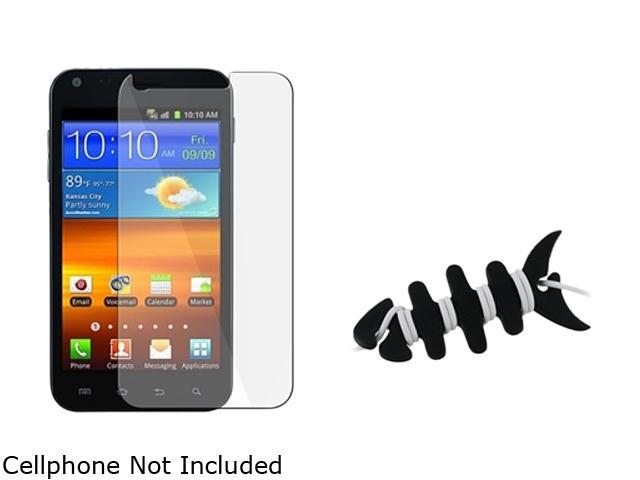 Insten Black Headset Smart Wrap+3X Reusable Screen Protector Compatible With Samsung Galaxy SII / S2 CDMA SCH-R760 (U.S. Cellular)