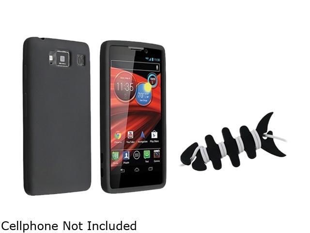 Insten Black Silicone Case+Black Headset Smart Wrap Compatible With Motorola Droid Razr Maxx HD XT926M