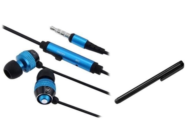 Insten Blue Earphone + Black Stylus Compatible with Samsung Galaxy S3 SIII i9300 S IV S 4 i9500 D710
