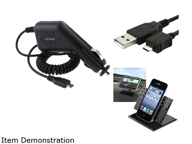 Insten Car Charger + Mount + Cable Compatible with Samsung Galaxy S4G 2 II SIII i9300 i9500 S4 SIV
