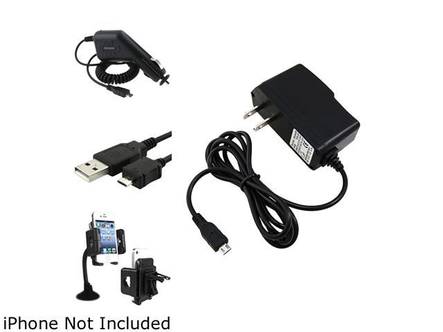 Insten For Samsung Galaxy S2 Epic Touch 4G T989 S4 i9500 i9300 Mount + USB Cable + Car Charger