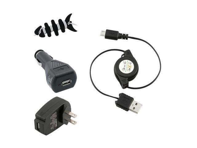 Insten USB Car Wall Charger + Fishbone Wrap Compatible with Samsung Galaxy S3 i9300 S4 i9500 i8190 S2