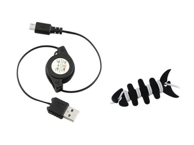 Insten Micro Cable + Fishbone Wrap Compatible with Samsung Galaxy SIII i9300 S4 SIV i9500 S3 Mini