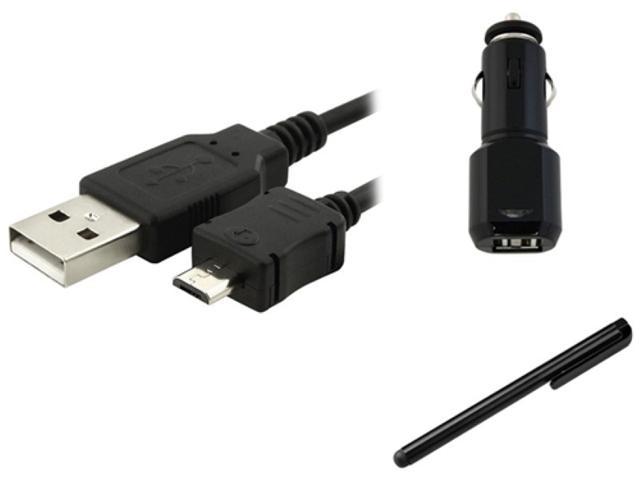 Insten USB Car Charger + Black Stylus Compatible with Samsung Galaxy S2 SIII i9300 S4 SIV i9500 i8190