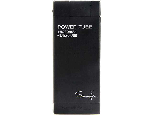 MiPow Power Tube Simple 5200 Black 5200 mAh Portable Charger SPM-04-BK