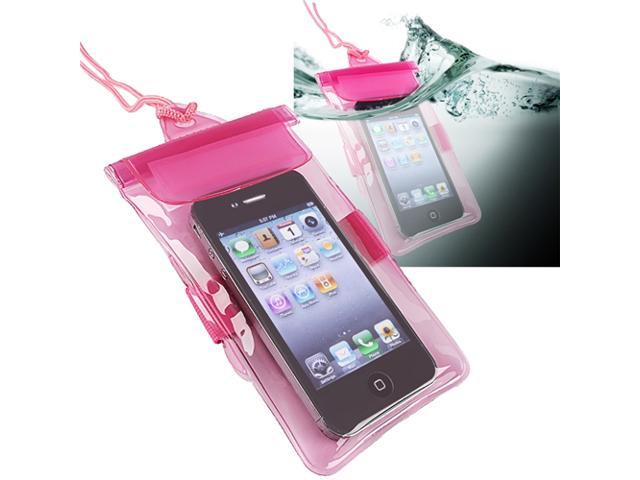 Insten Hot Pink Waterproof Armband Case + Audio Cable And Car Charger Compatible With iPhone 5 / 5s / 5c / 4s 908887