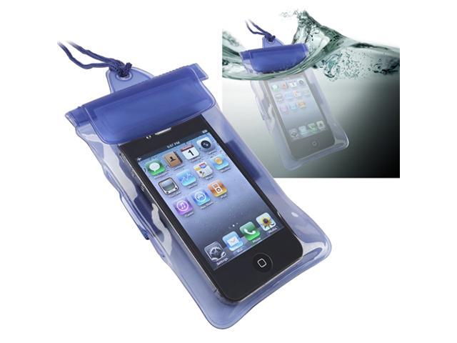 Insten Blue Waterproof Bag w/Armband Case Cover And DC Car Charger Compatible With iPhone 5 / 5s / 5c / 4 / 4s 908880