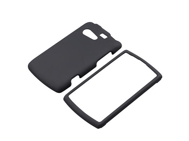 Insten Black Hard Rubber Coated Case + Charging Data Cable Compatible with Kyocera Rise C5155