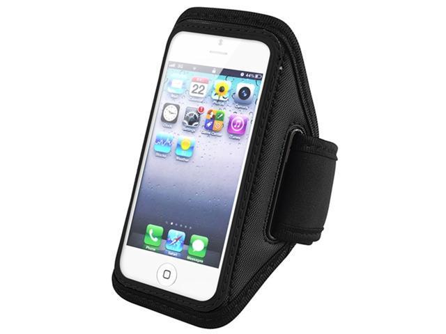 Insten Black ArmBand + Black In-ear (w/on-off) Stereo Headset Compatible With Apple iPhone 5 / 5s / 5c 924584
