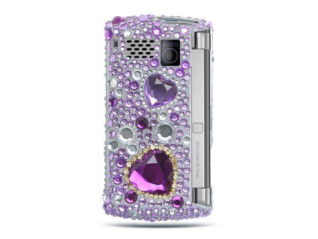 Sanyo 6760 Purple Heart Design Full Diamond Case