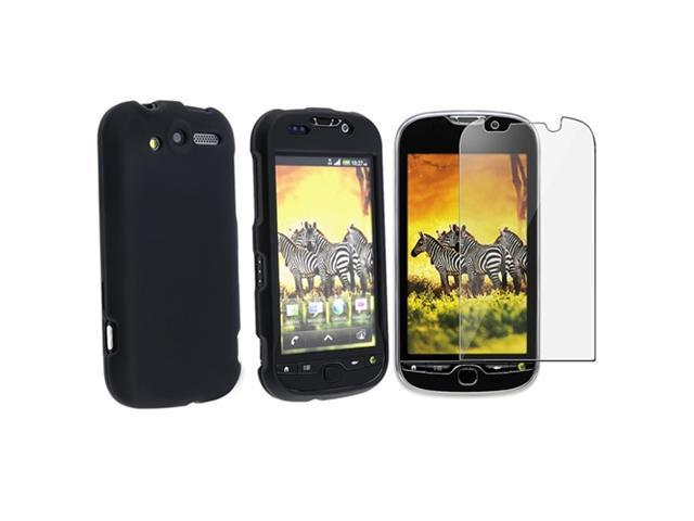 Insten Black Rubber Hard Case Cover+LCD Protector Cover For T-Mobile HTC Mytouch 4G