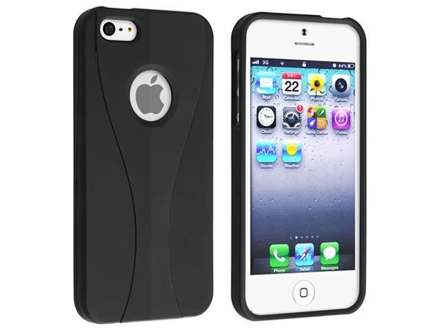 Insten Black/ Black Cup Shape Clip-on Hard plastic Case Cover + 2 LCD Kit Mirror Screen Protector Compatible With Apple iPhone 5 / 5s 907874