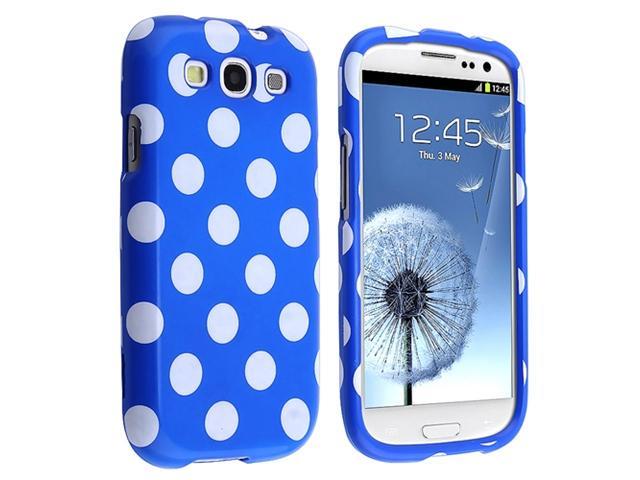 Insten Snap-on Case Cover Compatible with Samsung Galaxy S3  S III i9300, Light Blue / White Polka Dots