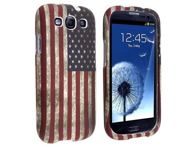 Insten Snap-on Rubber Coated Case Cover Compatible with Samsung Galaxy S III/ S3 i9300, US Flag