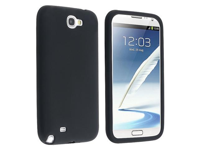 Insten Black Gel Skin Case Cover+3x Matte Screen Guard For Samsung Galaxy Note 2 N7100