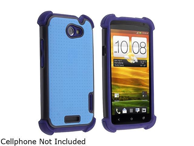 Insten Blue Skin / Black Hard Hybrid Armor Case for HTC One X 822243