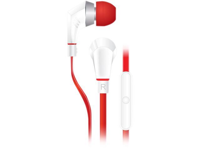 NoiseHush Red/White 3.5mm Handsfree Stereo 3.5mm Headset with Mic - NX80-11832