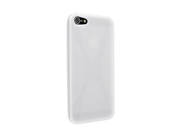 Insten White X Shape 1X TPU Rubber Skin Case For iPhone 5 712647
