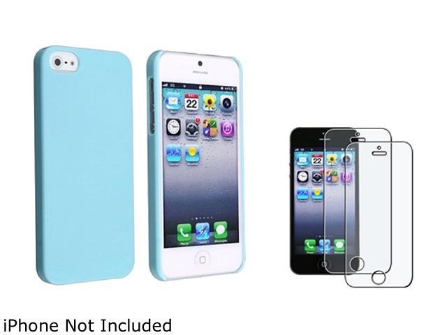 Insten Blue Ice Cream Snap-On Case w/ 2 Pieces Anti-Glare Screen Protector For iPhone 5 755246