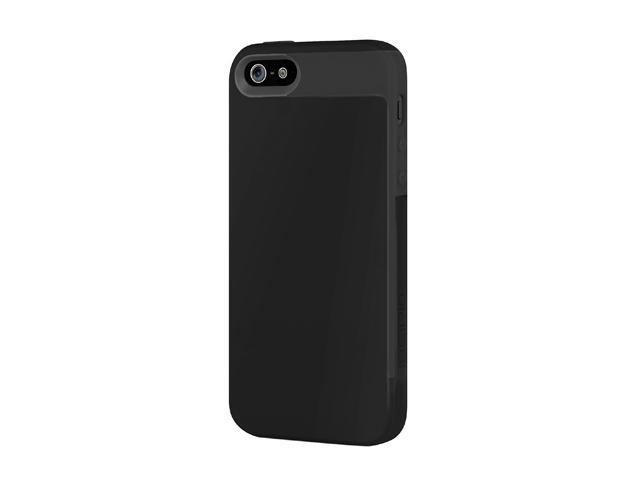 Incipio Faxion Obsidian Black / Obsidian Black Solid Semi-Rigid Soft Shell Case w/ Polycarbonate Frame for iPhone 5 / 5S IPH-823