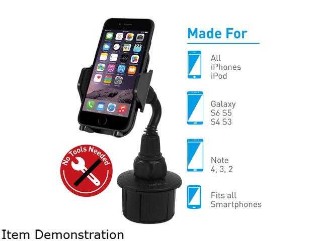 Macally Black Adjustable Automobile Cup Holder Mount for Cell Phones ...