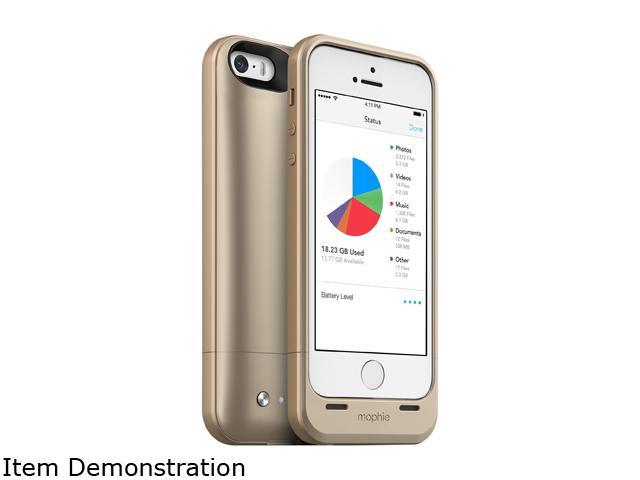 Mophie Space Pack Gold 1700 mAh Battery Case with 32GB built-in storage for iPhone 5 / 5s / SE 2936