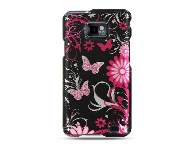 Samsung All Galaxy S II I9100 Pink Butterfly Design Crystal Case