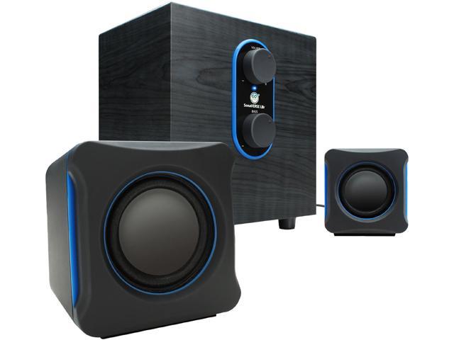 Powered satellite hot sale speakers